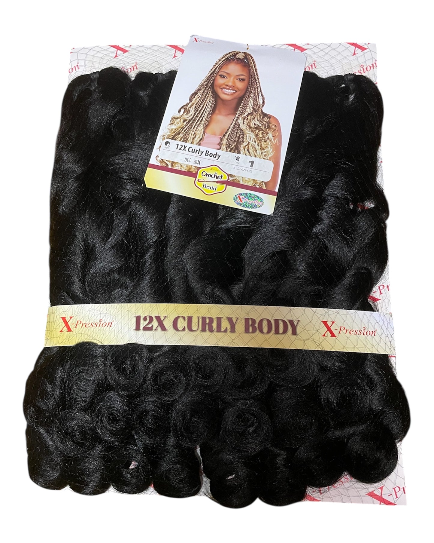 Curly Body X-pression braid extensions colours 613, 30, 1 and 1/39 at 54” Long