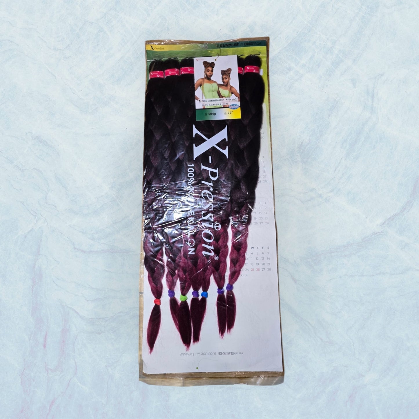 Very long Ombré Hair Extensions for Braids, Pre-Stretched and Tangle-Free (X-Pression)
