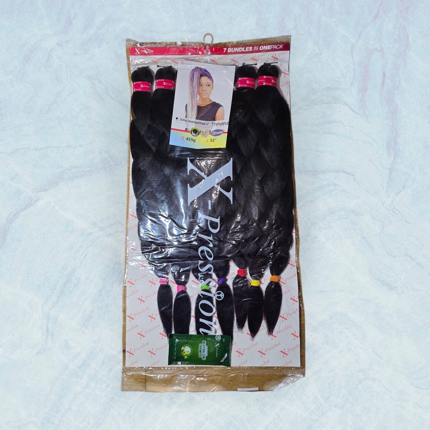 X-Pression Black & Purple Braiding Hair - Colours 1 & 1/Purple