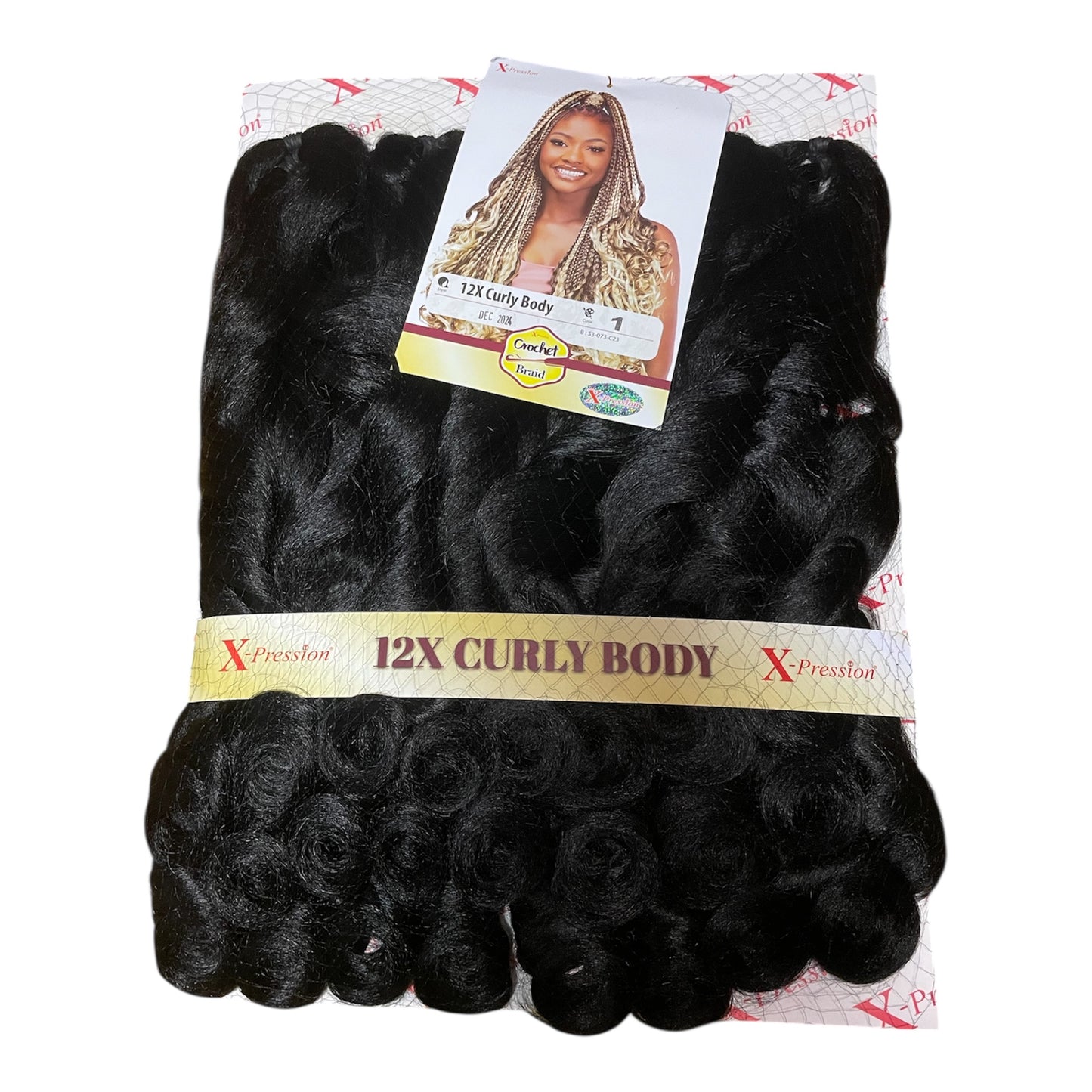Curly Body X-pression braid extensions colours 613, 30, 1 and 1/39 at 54” Long