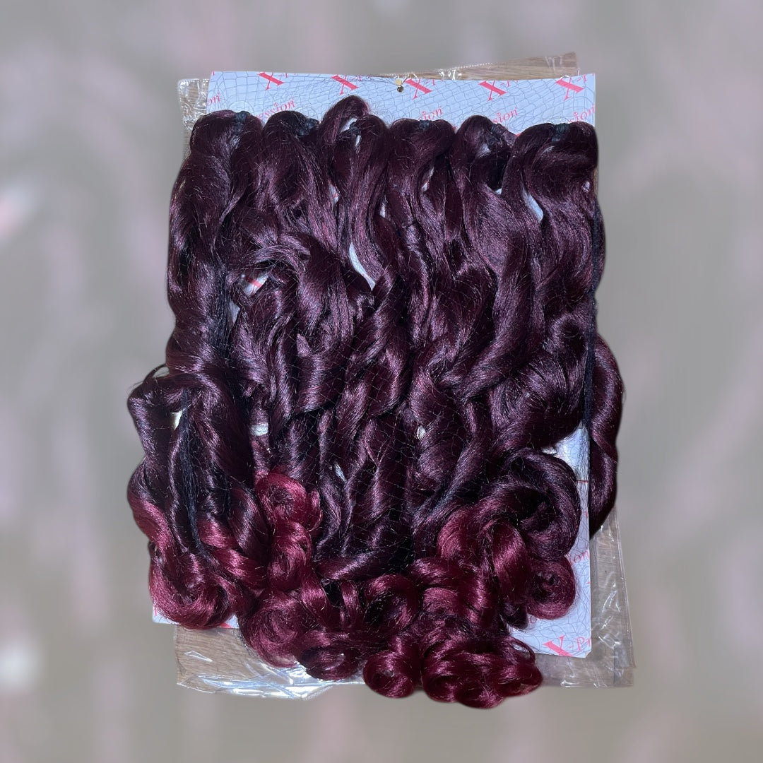 Curly Body X-pression braid extensions colours 613, 30, 1 and 1/39 at 54” Long