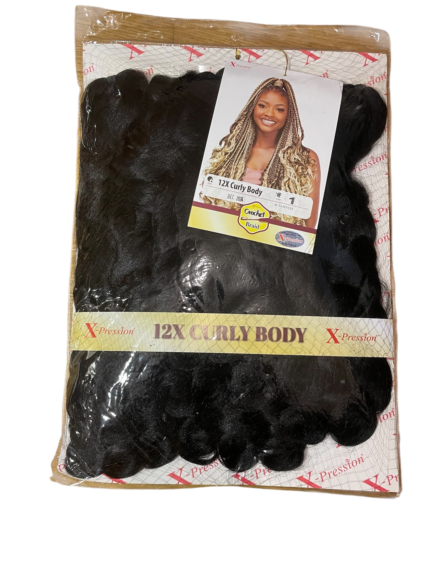 Curly Body X-pression braid extensions colours 613, 30, 1 and 1/39 at 54” Long