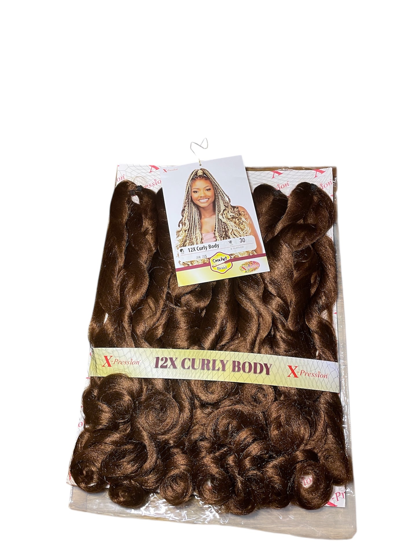 Curly Body X-pression braid extensions colours 613, 30, 1 and 1/39 at 54” Long