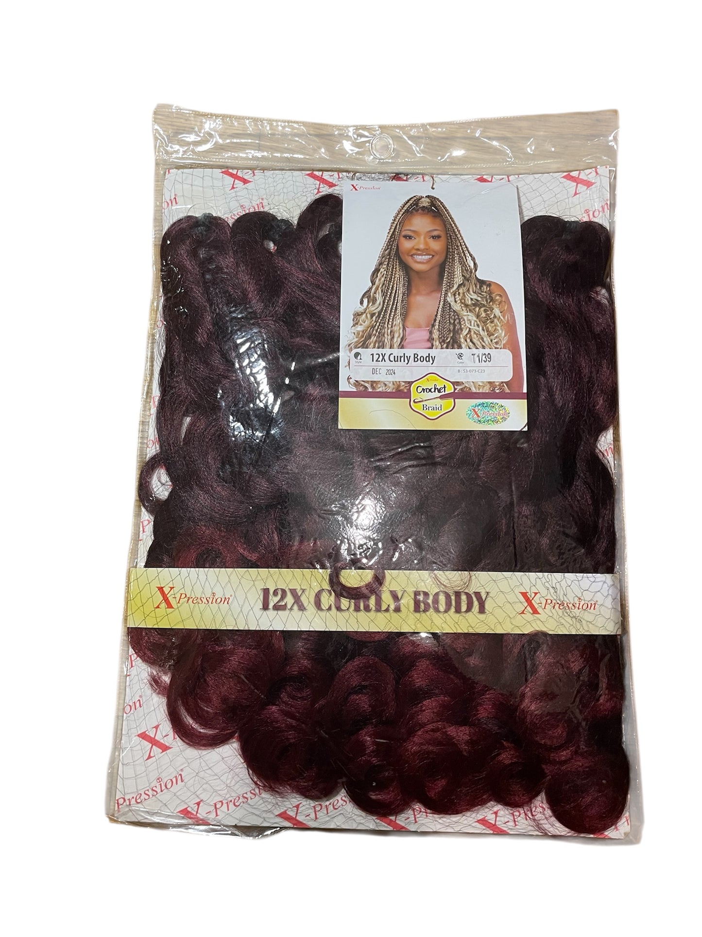 Curly Body X-pression braid extensions colours 613, 30, 1 and 1/39 at 54” Long