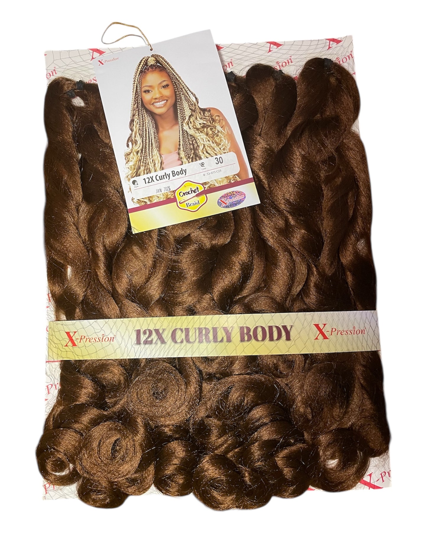 Curly Body X-pression braid extensions colours 613, 30, 1 and 1/39 at 54” Long
