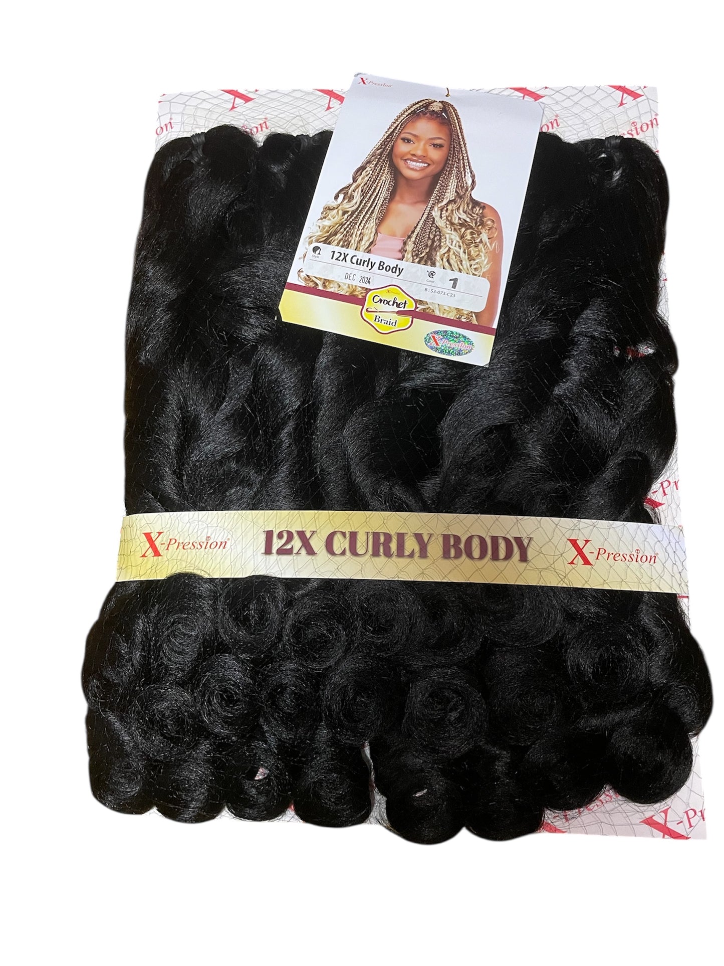 Curly Body X-pression braid extensions colours 613, 30, 1 and 1/39 at 54” Long