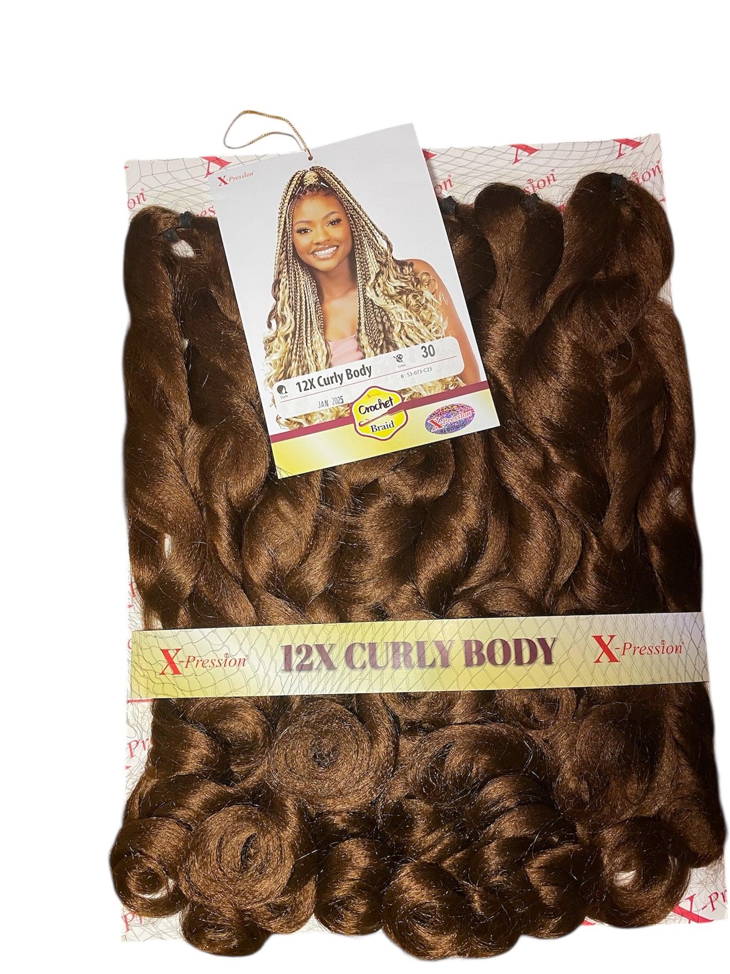 Curly Body X-pression braid extensions colours 613, 30, 1 and 1/39 at 54” Long