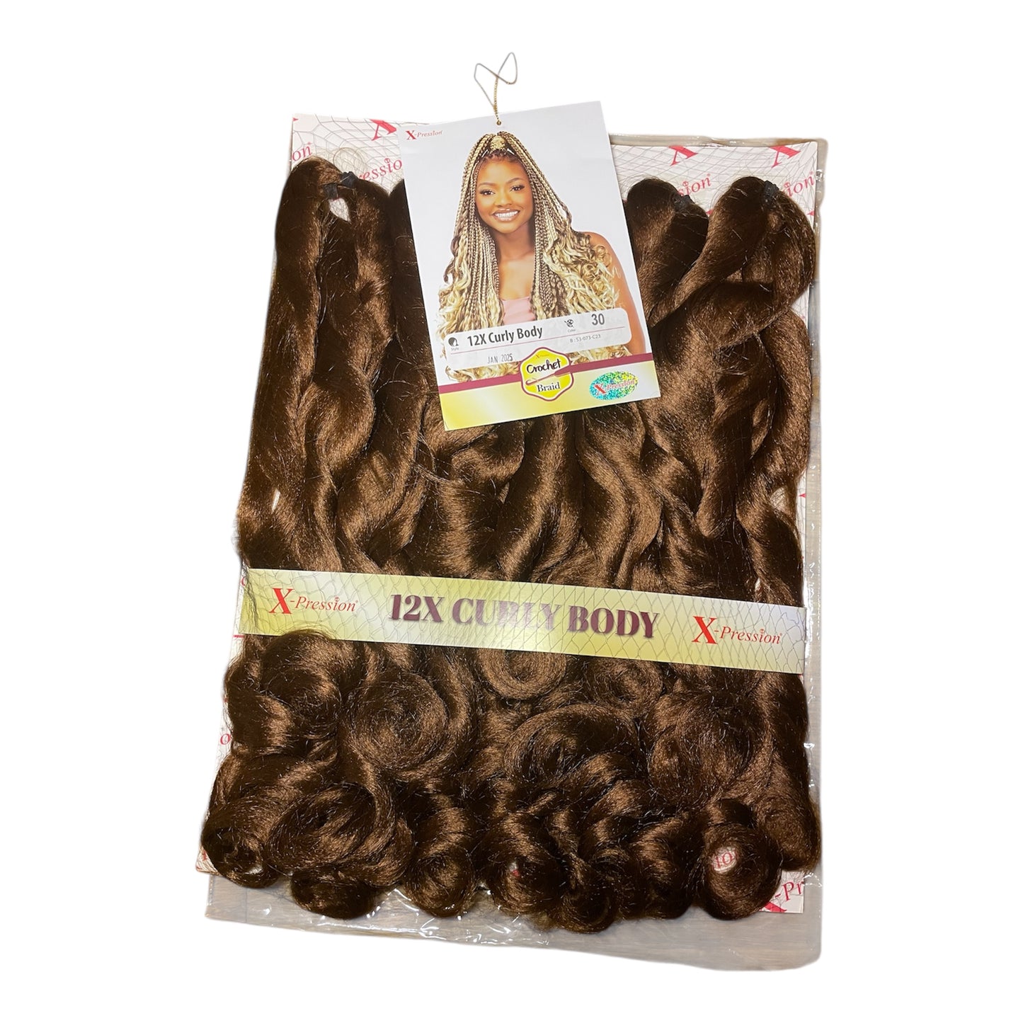 Curly Body X-pression braid extensions colours 613, 30, 1 and 1/39 at 54” Long