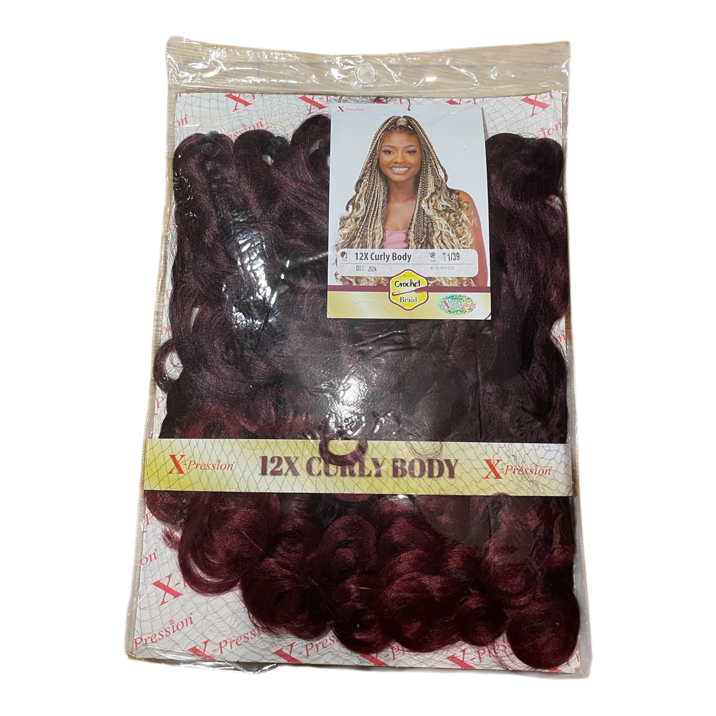 Curly Body X-pression braid extensions colours 613, 30, 1 and 1/39 at 54” Long