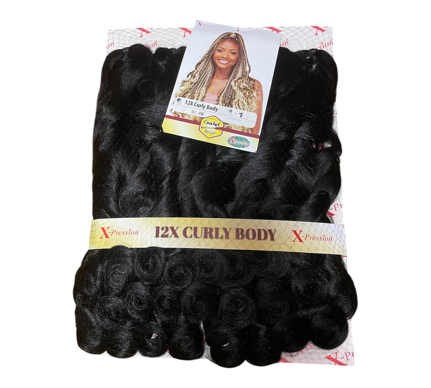 Curly Body X-pression braid extensions colours 613, 30, 1 and 1/39 at 54” Long
