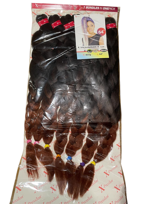 64” Long Ombré - T1/350 Black mix with Red Hair Extensions